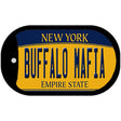 Buffalo Mafia NY Yellow Novelty Metal Dog Tag Necklace