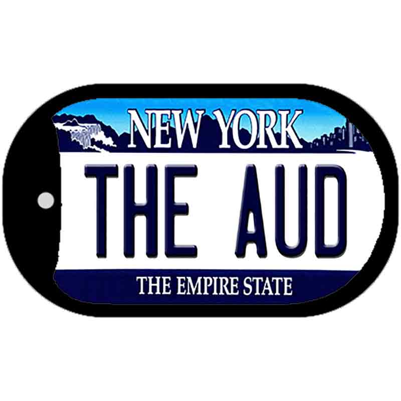 The Aud NY Blue Novelty Metal Dog Tag Necklace 2" x 1" Dog Tag (DT)