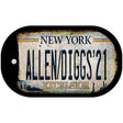 Allen Diggs 21 NY Excelsior Rusty Novelty Metal Dog Tag Necklace 2" x 1" Dog Tag (DT)