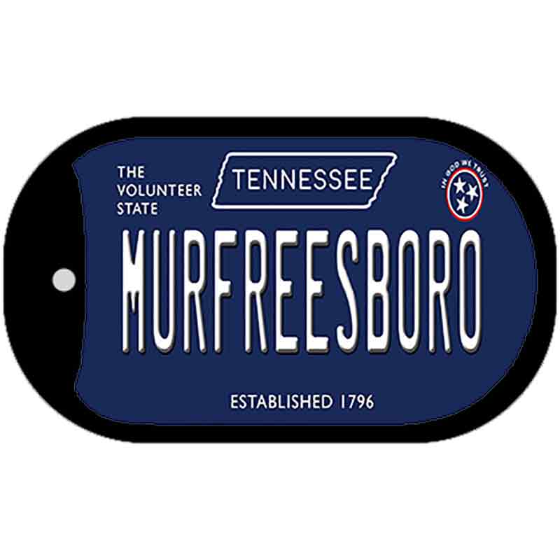 Murfreesboro Tennessee Blue Novelty Metal Dog Tag Necklace 2" x 1" Dog Tag (DT)