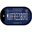 Murfreesboro Tennessee Blue Novelty Metal Dog Tag Necklace 2" x 1" Dog Tag (DT)