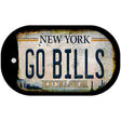 Go Bills New York White Novelty Metal Dog Tag Necklace 2" x 1" Dog Tag (DT)
