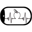 Apple Heart Beat Novelty Metal Dog Tag Necklace