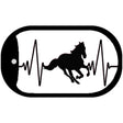 Horse Heart Beat Novelty Metal Dog Tag Necklace 2" x 1" Dog Tag (DT)