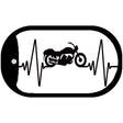 Motorcycle Heart Beat Novelty Metal Dog Tag Necklace 2" x 1" Dog Tag (DT)