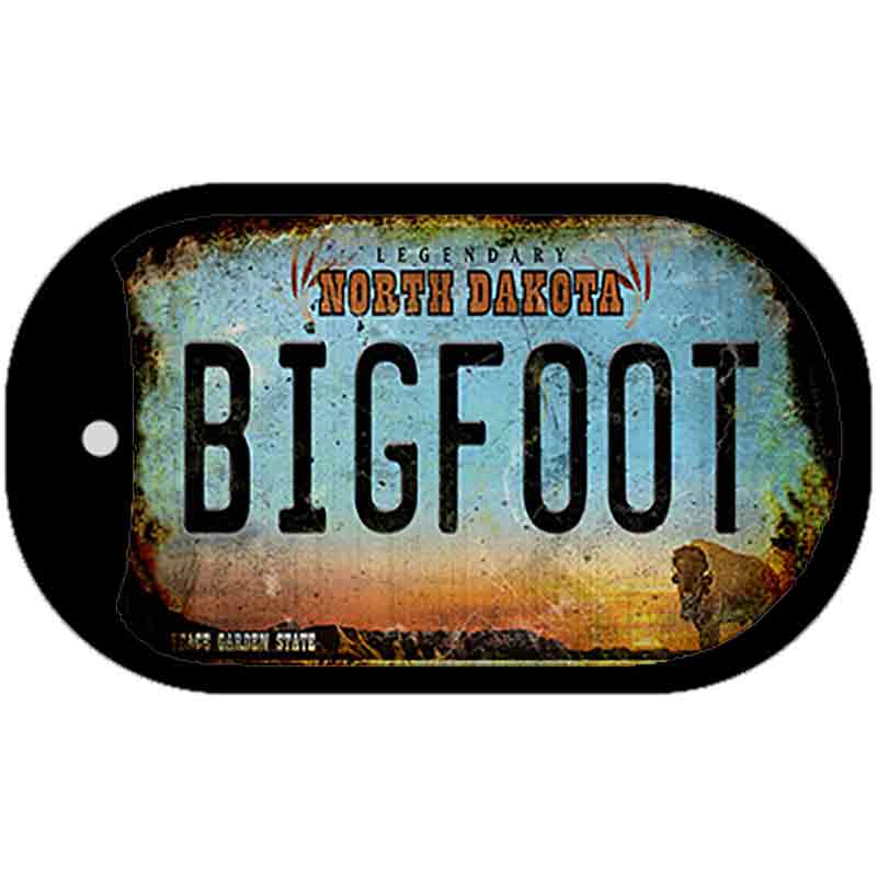 Bigfoot North Dakota Novelty Metal Dog Tag Necklace 2" x 1" Dog Tag (DT)