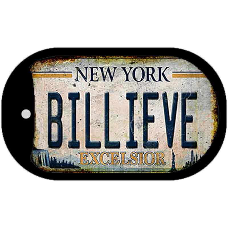 Billieve Excelcior New York Novelty Dog Tag Necklace 2" x 1" Dog Tag (DT)
