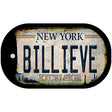 Billieve Excelcior New York Novelty Dog Tag Necklace 2" x 1" Dog Tag (DT)