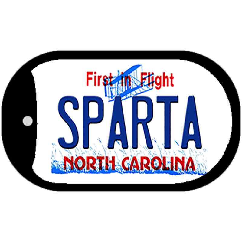 Sparta North Carolina State Background Novelty Metal Dog Tag Necklace 2" x 1" Dog Tag (DT)