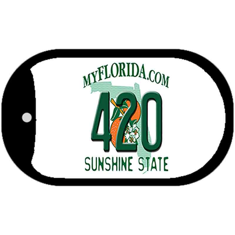 420 Florida Novelty Metal Dog Tag Necklace 2" x 1" Dog Tag (DT)