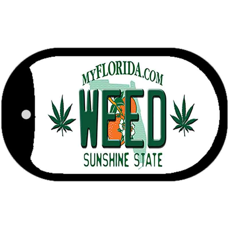 Weed Florida Novelty Metal Dog Tag Necklace 2" x 1" Dog Tag (DT)