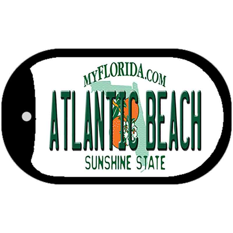 Atlantic Beach Florida Novelty Metal Dog Tag Necklace 2" x 1" Dog Tag (DT)