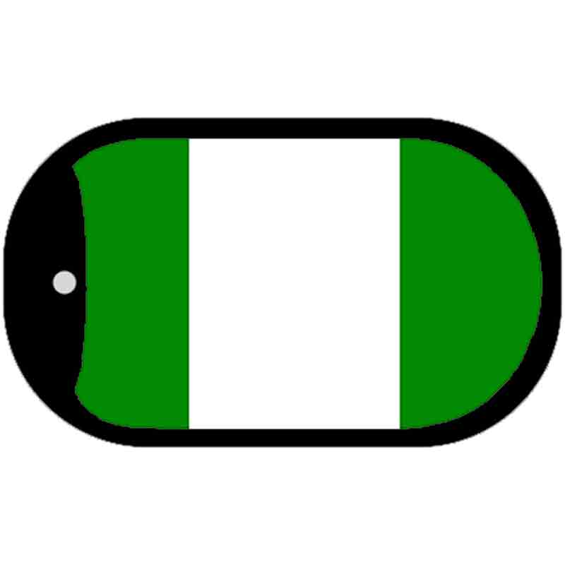Nigeria Flag Scroll Metal Novelty Dog Tag Necklace DT-1421