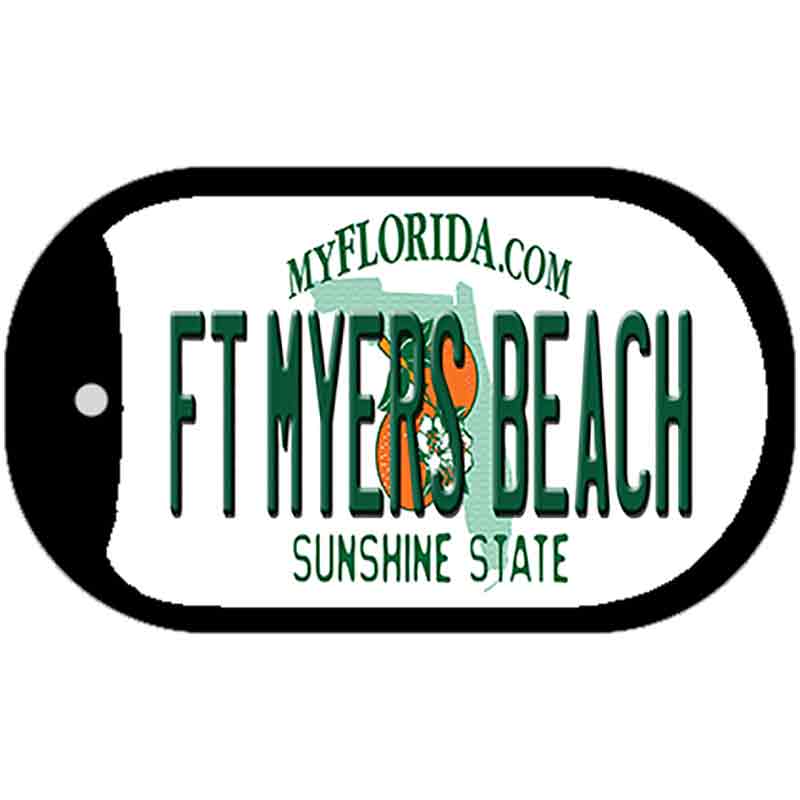 Florida FT Myers Beach Novelty Metal Dog Tag Necklace 2" x 1" Dog Tag (DT)