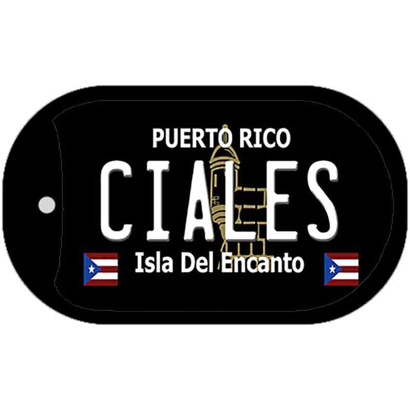 Ciales Puerto Rico Black Novelty Metal Dog Tag Necklace