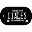 Ciales Puerto Rico Black Novelty Metal Dog Tag Necklace