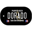 Dorado Puerto Rico Black Novelty Metal Dog Tag Necklace 2" x 1" Dog Tag (DT)