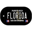 Florida Puerto Rico Black Novelty Metal Dog Tag Necklace 2" x 1" Dog Tag (DT)