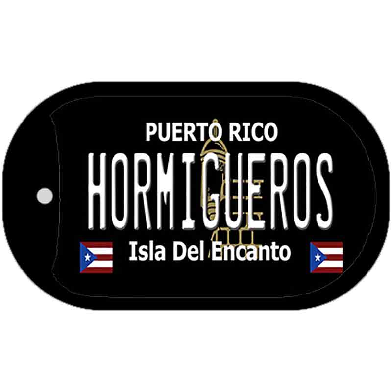 Hormigueros Puerto Rico Black Novelty Metal Dog Tag Necklace 2" x 1" Dog Tag (DT)
