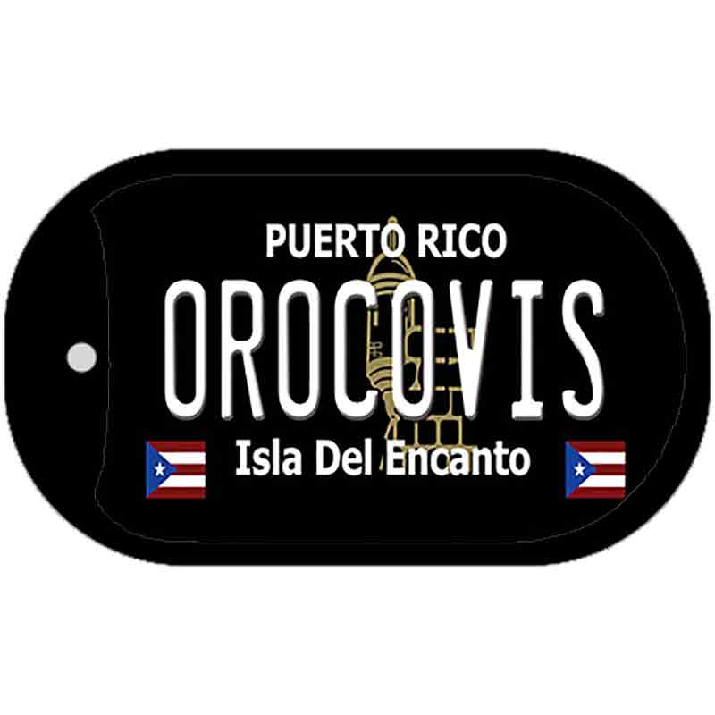 Orocovis Puerto Rico Black Novelty Metal Dog Tag Necklace 2" x 1" Dog Tag (DT)