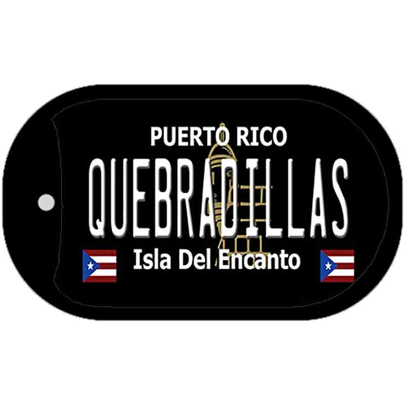 Quebradillas Puerto Rico Black Novelty Metal Dog Tag Necklace