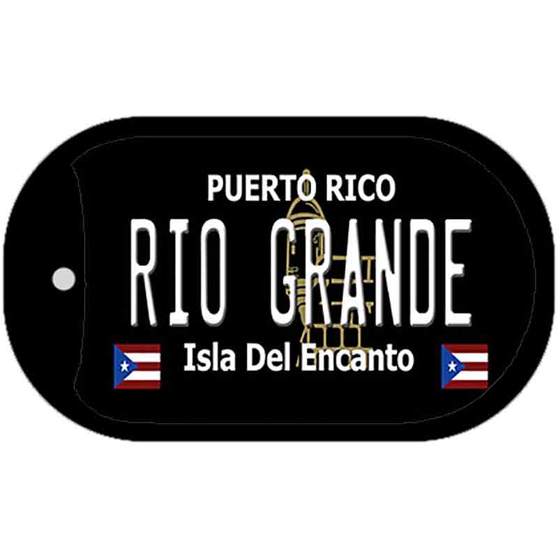 Rio Grande Puerto Rico Black Novelty Metal Dog Tag Necklace