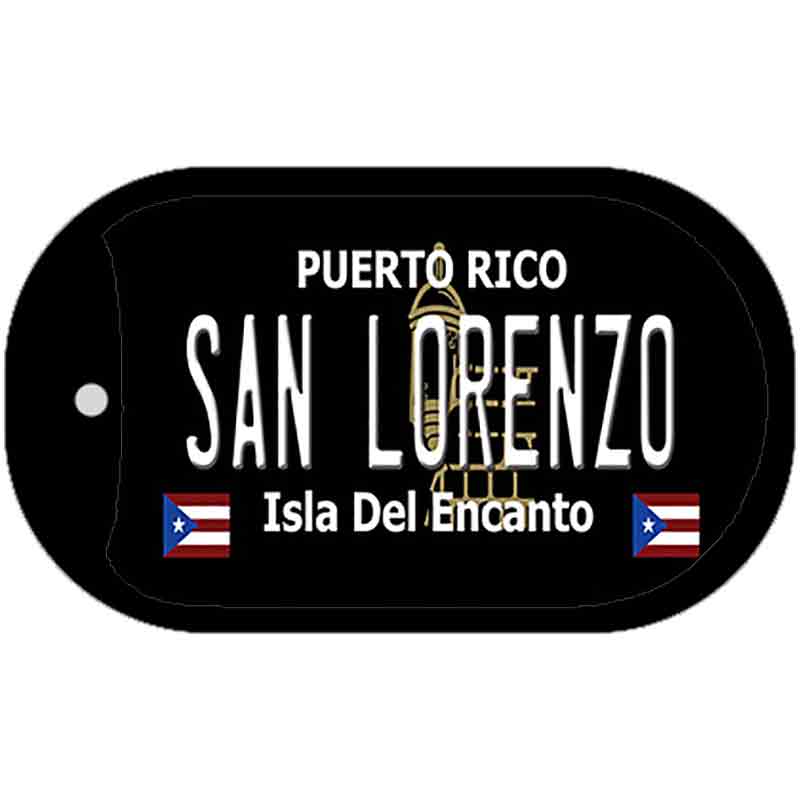 San Lorenzo Puerto Rico Black Novelty Metal Dog Tag Necklace 2" x 1" Dog Tag (DT)