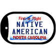 Native American North Carolina Novelty Metal Dog Tag Necklace DT-1430 2" x 1" Dog Tag (DT)