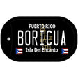 Boricua Puerto Rico Black Novelty Metal Dog Tag Necklace 2" x 1" Dog Tag (DT)