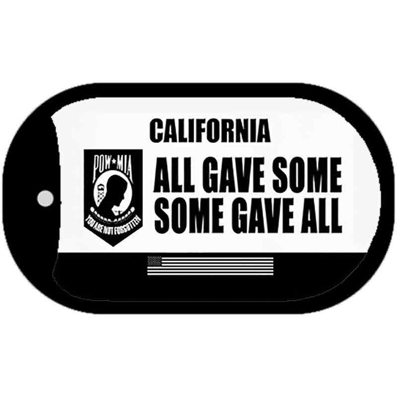 California POW MIA Some Gave All Novelty Metal Dog Tag Necklace 2" x 1" Dog Tag (DT)