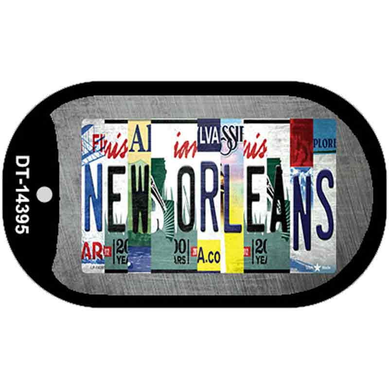 New Orleans License Plate Art Novelty Metal Dog Tag Necklace 2" x 1" Dog Tag (DT)