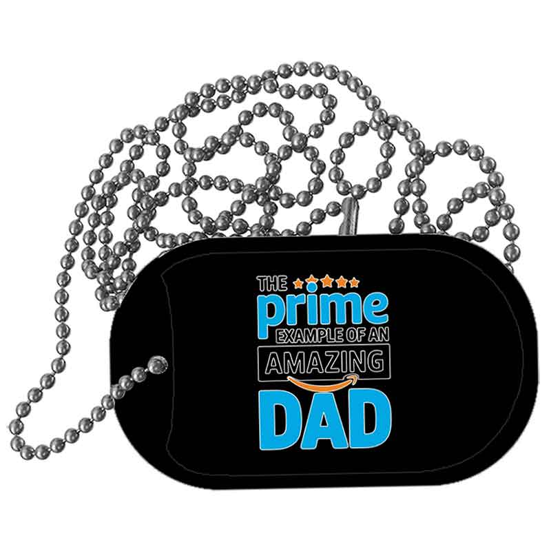 The Prime Dad Metal Novelty Dog Tag Necklace DT-14502