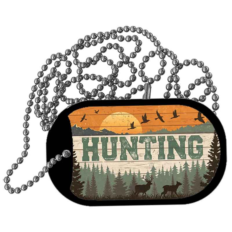 Hunting Sunset Metal Novelty Dog Tag Necklace DT-14511