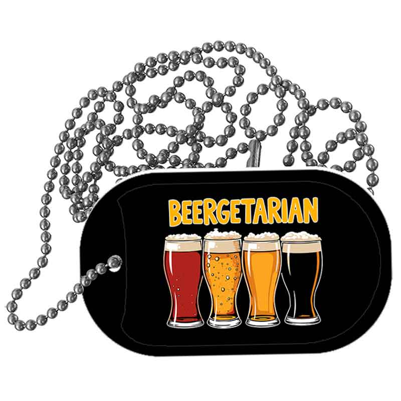 Beergetarian Metal Novelty Dog Tag Necklace DT-14514