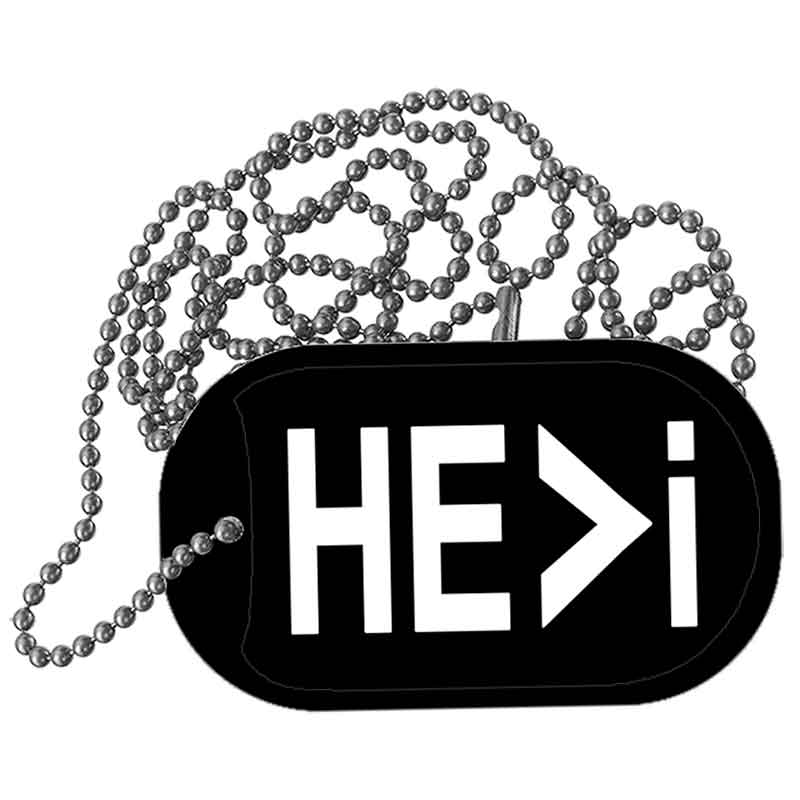 HE>i Metal Novelty Dog Tag Necklace DT-14526