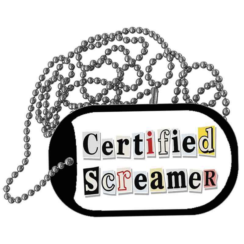 Certified Screamer Metal Novelty Dog Tag Necklace DT-14542
