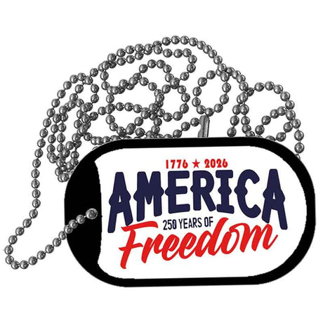 America 250 Years Metal Novelty Dog Tag Necklace DT-14546 2" x 1" Dog Tag (DT)
