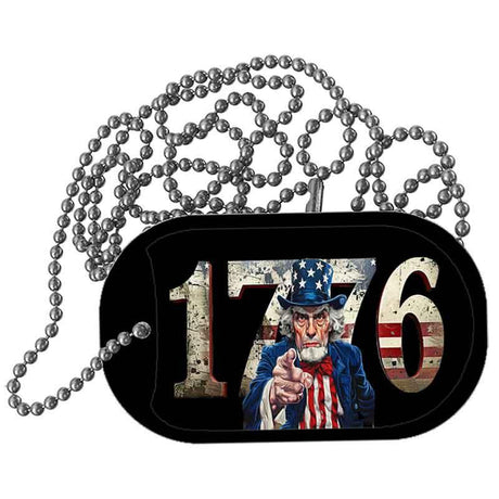 1776 Uncle Sam Metal Novelty Dog Tag Necklace DT-14548 2" x 1" Dog Tag (DT)