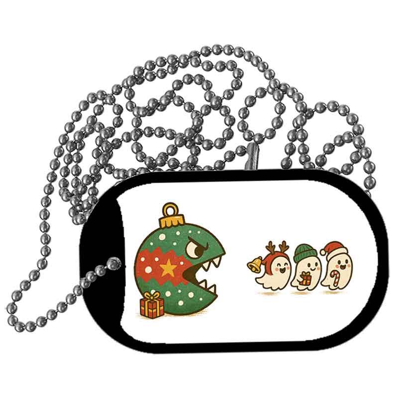 Ornament Monster and Ghosts Metal Novelty Dog Tag Necklace DT-14550 2" x 1" Dog Tag (DT)