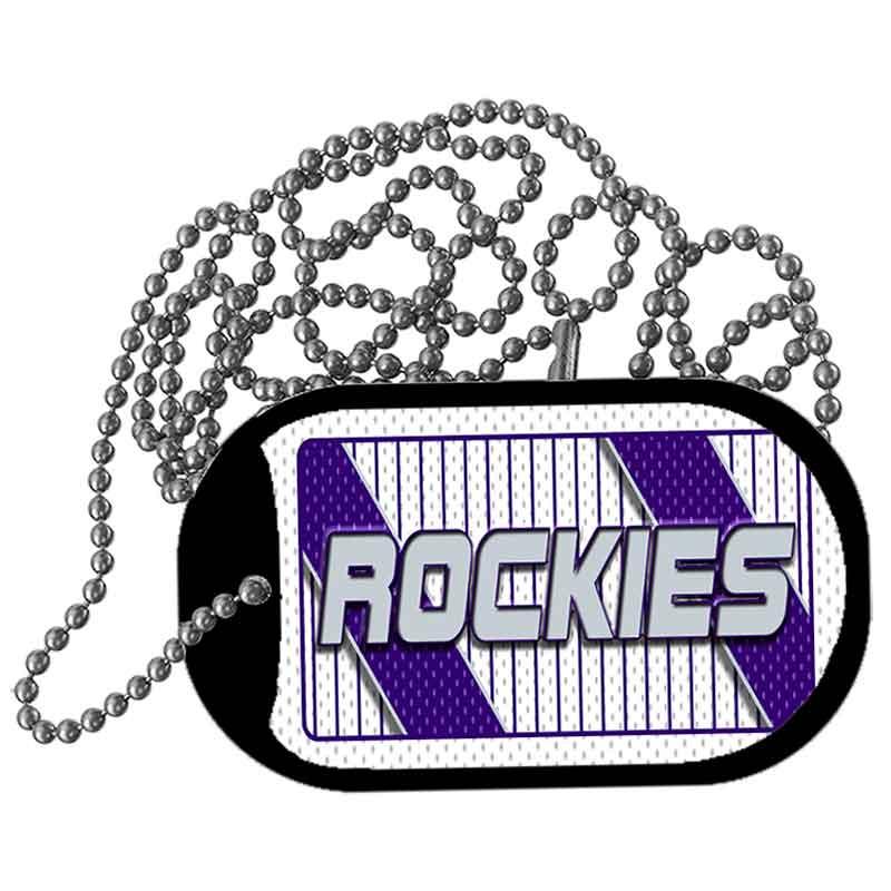 ROCKIES Graphic Metal Novelty Dog Tag Necklace DT-14573 2" x 1" Dog Tag (DT)