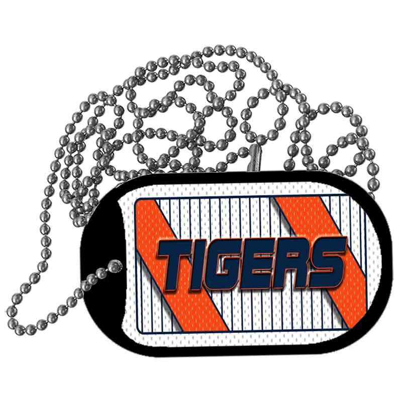 TIGERS Graphic Metal Novelty Dog Tag Necklace DT-14574 2" x 1" Dog Tag (DT)