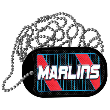 MARLINS Graphic Metal Novelty Dog Tag Necklace DT-14579 2" x 1" Dog Tag (DT)