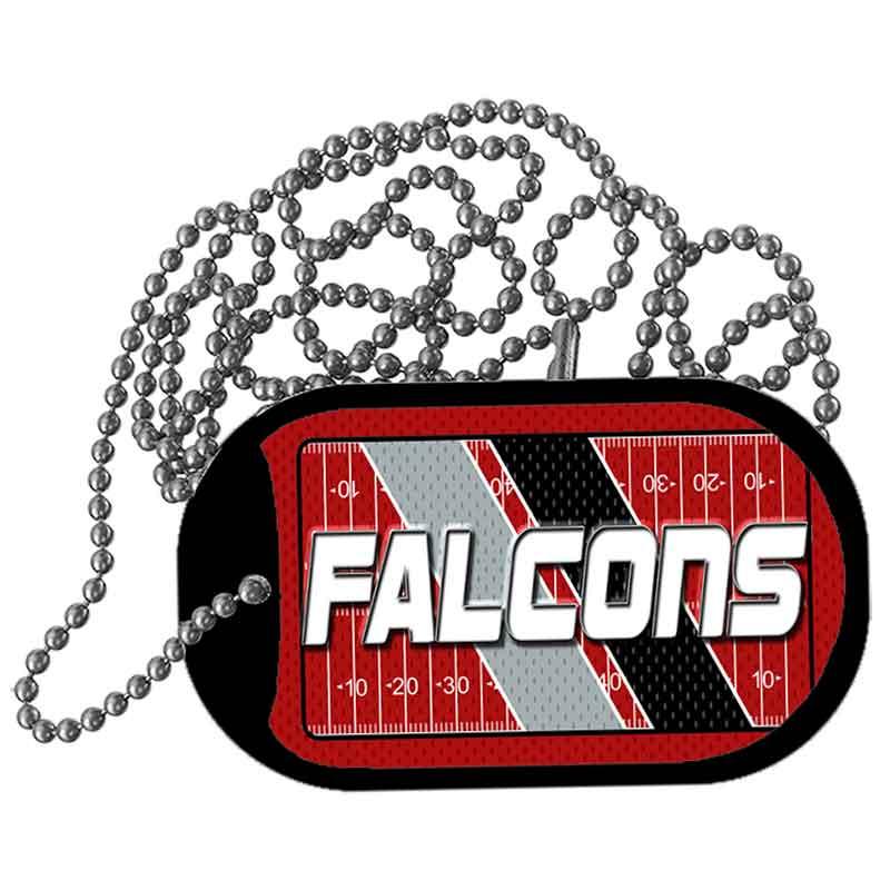 FALCONS Graphic Metal Novelty Dog Tag Necklace DT-14626 2" x 1" Dog Tag (DT)