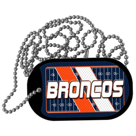 BRONCOS Graphic Metal Novelty Dog Tag Necklace DT-14634 2" x 1" Dog Tag (DT)