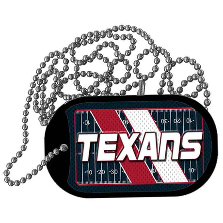 TEXANS Graphic Metal Novelty Dog Tag Necklace DT-14637 2" x 1" Dog Tag (DT)