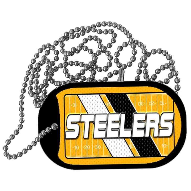 STEELERS Graphic Metal Novelty Dog Tag Necklace DT-14651 2" x 1" Dog Tag (DT)