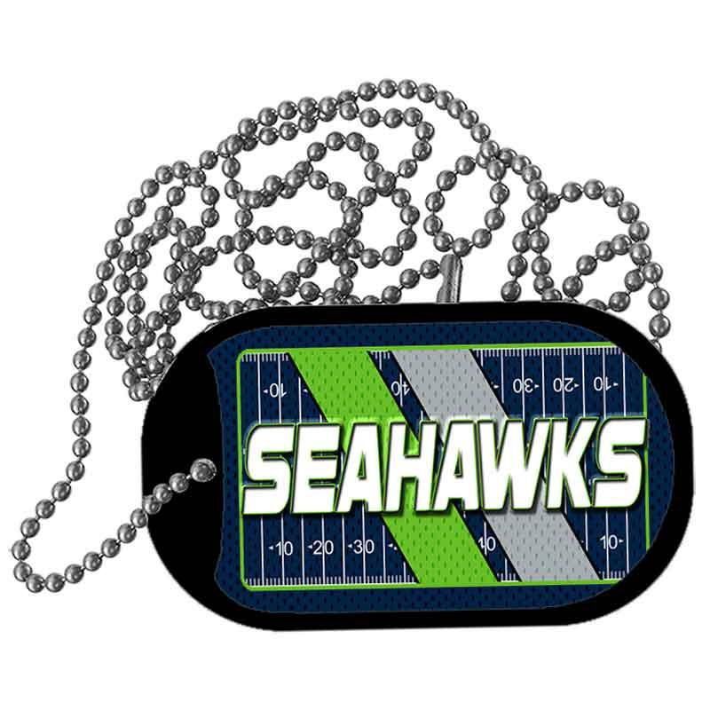SEAHAWKS Graphic Metal Novelty Dog Tag Necklace DT-14653 2" x 1" Dog Tag (DT)