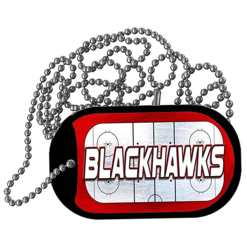 BLACKHAWKS Graphic Metal Novelty Dog Tag Necklace DT-14662 2" x 1" Dog Tag (DT)