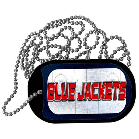 BLUE JACKETS Graphic Metal Novelty Dog Tag Necklace DT-14664 2" x 1" Dog Tag (DT)