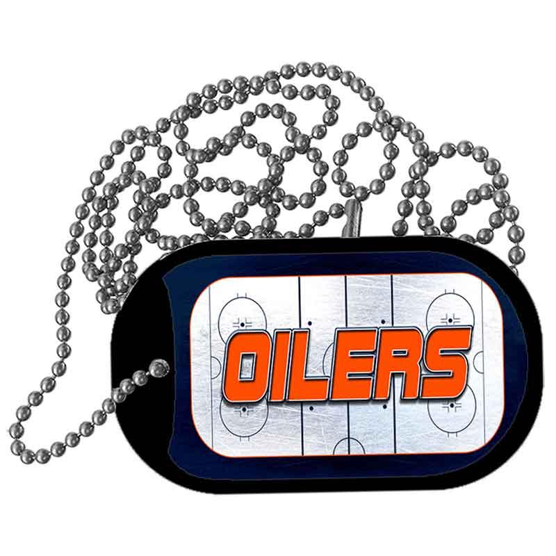 OILERS Graphic Metal Novelty Dog Tag Necklace DT-14667 2" x 1" Dog Tag (DT)